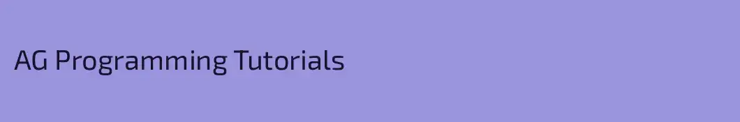 AG Programming Tutorials